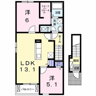 RIVER SIDEはるか B【2階】の間取り