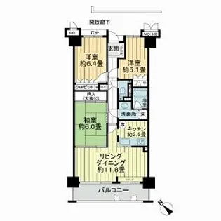 サーパスシティ大供【7階】の間取り