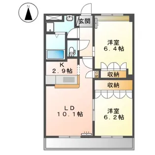 ミロワール弐番館【2階】の間取り