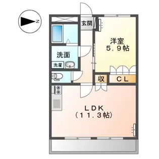 ウエストビレッジ434【3階】の間取り