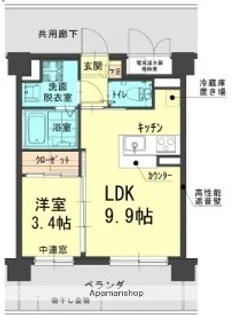 パレスコンフォート大和町【3階】の間取り
