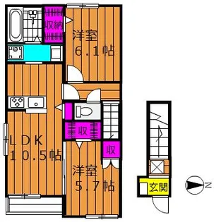 エルメゾン久米【201号室号室】の間取り