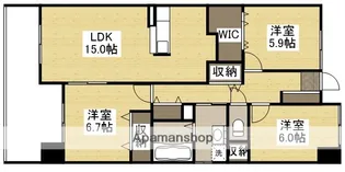 ベンビレッジ平田【6階】の間取り