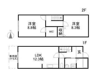 アーバンライフ庭瀬【1階】の間取り