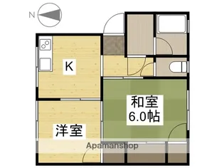 コーポヒライワ【2階】の間取り