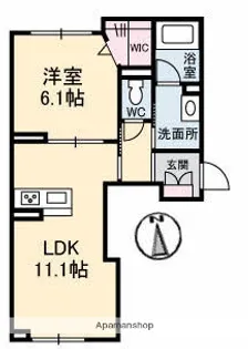 ベレオガーデンズ平田【1階】の間取り