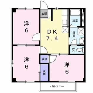 ニューシティ国富【1階】の間取り