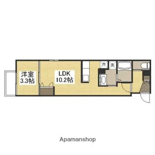 月光 岡山駅西口壱番館【1階】の間取り