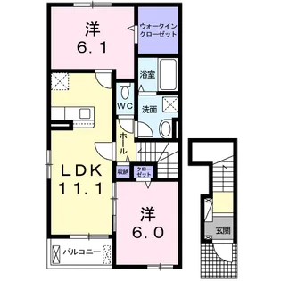 パークビサイドⅢ【2階】の間取り