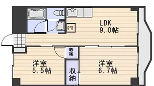ハイデンス岡山【201号室】の間取り