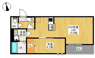 GRANDTIC 西大寺(グランティック サイダイジ)【205号室号室】の間取り