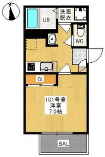 REGALEST 十日市(レガリスト トウカイチ)【101号室号室】の間取り