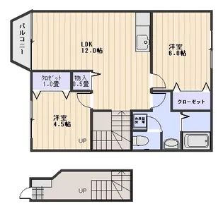ファルファレエストA棟【2階】の間取り