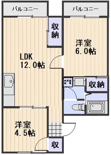 グリーンハイツ福富B棟【2階】の間取り
