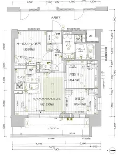 プレサンス ロジェ 岡山駅元町【15階】の間取り