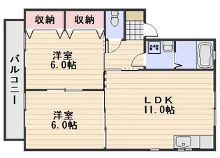 シャンポールながせE棟【2階】の間取り