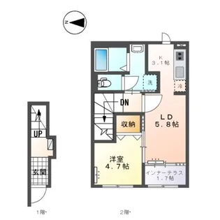 ルミエールⅡ【2階】の間取り