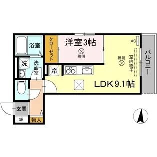 ウィング B棟【1階】の間取り