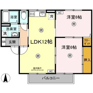 セントフランシス B棟【B202号室】の間取り