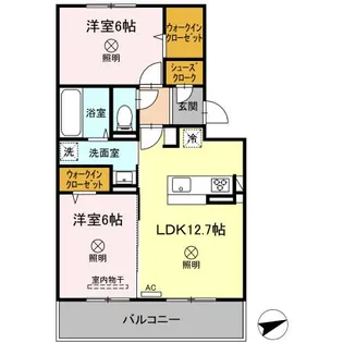 グリーンウイング【2階】の間取り