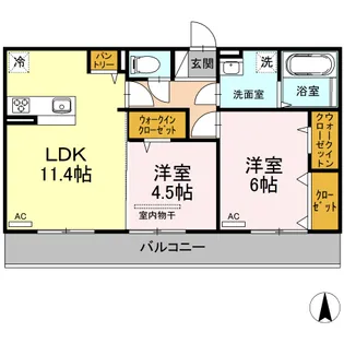 ディア・べルジュⅡ【2階】の間取り