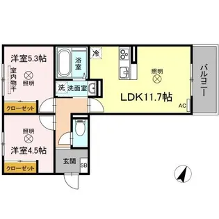 ラ フィオーレ【2階】の間取り