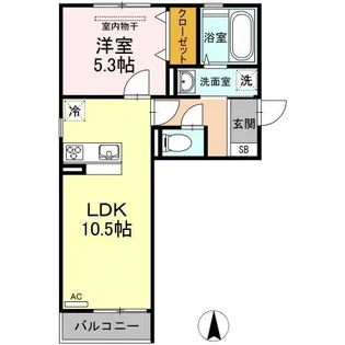ジーナ ブルーメ【2階】の間取り