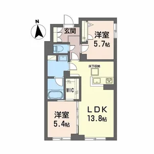 リヴィエール津島【1階】の間取り