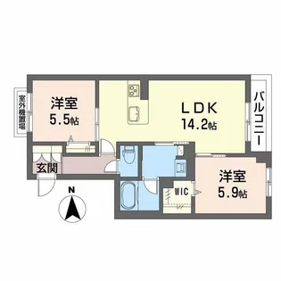 ラ・パルテール旭川 11番館【2階】の間取り
