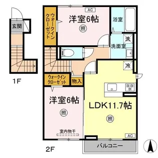 ホワイエ国富【2階】の間取り