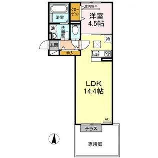 フローレス平田【1階】の間取り