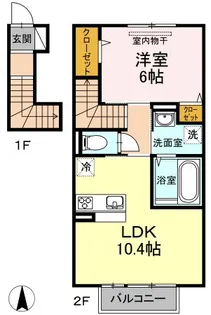 シャルール【1階】の間取り
