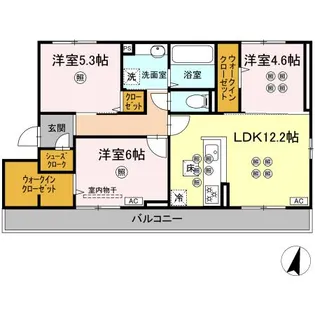 BLISS COURT Ⅱ【1階】の間取り