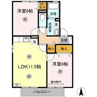 クラウディア B棟【1階】の間取り