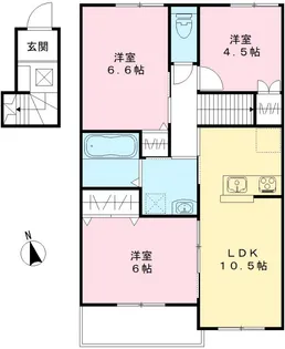 ユアメゾン益野 B【202号室号室】の間取り
