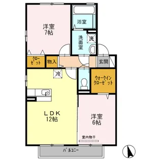 セジュール アサヒガワ【2階】の間取り