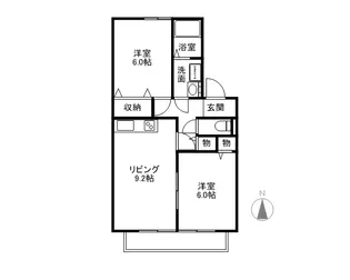 ピュアメゾン西大寺【102号室】の間取り