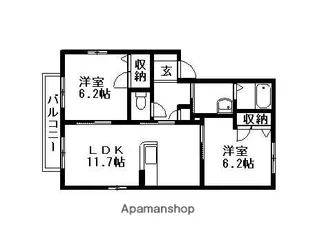 シャーメゾン松新【2階】の間取り