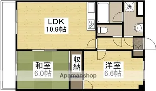 ハピネス田中【405号室】の間取り