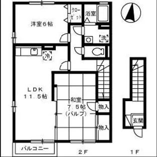 プレジオ六番館【2階】の間取り