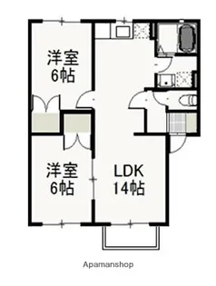 ダイニサンシャイン B【2階】の間取り