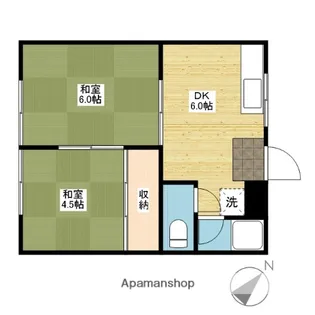 コーポ赤田B【B-08号室】の間取り