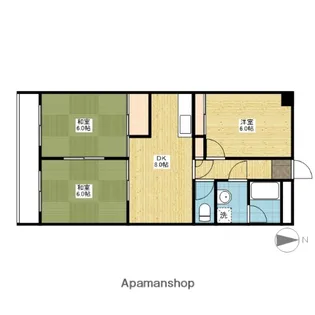 プラザハウス東岡山【2階】の間取り