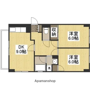 グランデュール東古松【6階】の間取り