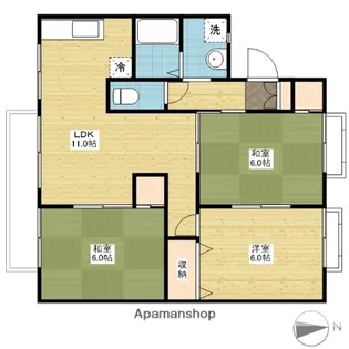 シャトル平福A【2階】の間取り