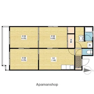 成広京町マンション【6階】の間取り