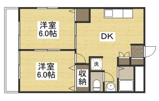 西川コーポ【6階】の間取り