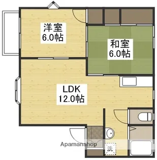 マリート百間川【102号室】の間取り