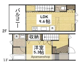 岡山県岡山市中区清水2丁目【テラスハウス】の間取り