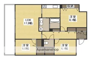 リビンコートプライム伊福町【2階】の間取り